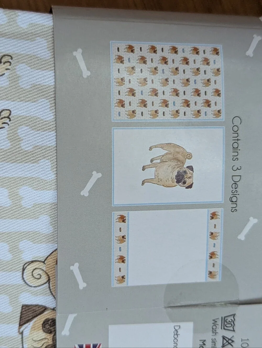 SWEET MILLY GREEN LONDON PUGS 3 PC KITCHEN TEA TOWELS NWT 100% COTTON DOG DOGS